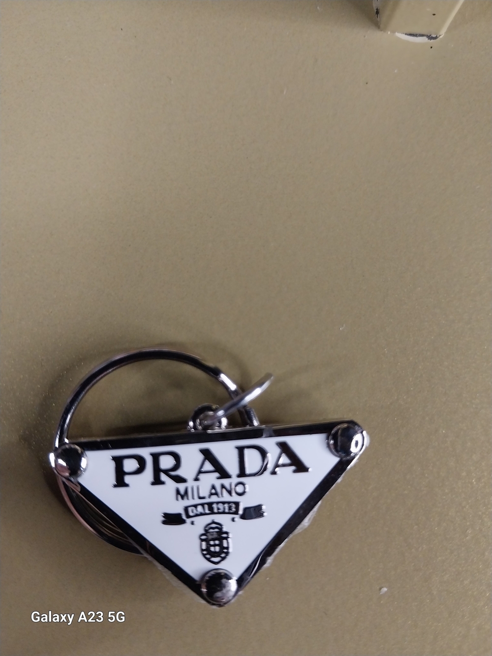 Prada White Zipper Pull Silver Hardware